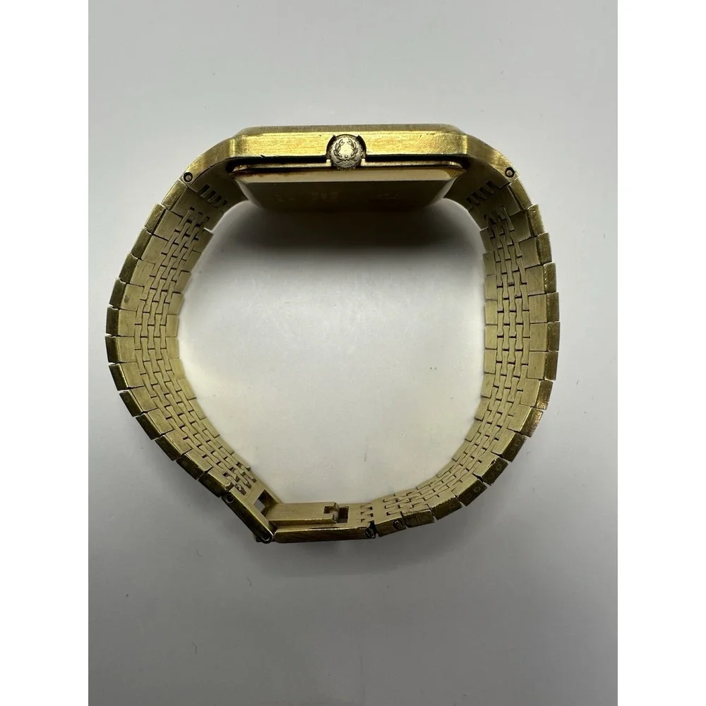 Titus Pierre‎ Vallee Mens Tank Watch Manual Wind Works Swiss Made Gold Tone B20